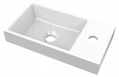 Zdjęcie produktu dla UMYWALKA NASZAFKOWA BIAŁA PROSTOKĄTNA UNIV 40 x 22 x 6 CM KONGLOMERAT