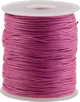 90 Meter / 1 Spule gewachste Baumwollschnur, 1mm himbeer
