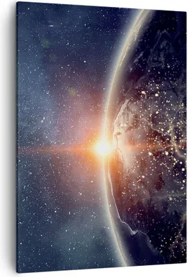 Produktbild von Bild auf Leinwand - Leinwandbild - Einteilig - Kosmos Erde Sonne - 50x70cm - Wand Bild - Wanddeko - Wandbilder - Leinwanddruck - Kunstdruck - Wanddekoration - Leinwand bilder - Wandbild - PA50x70-4343