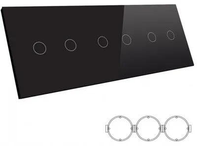 Produktbild von B-LINE Glas Touch Panel 6-fach Schwarz