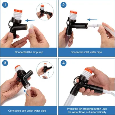 Productafbeelding van Aquarium grindreiniger, waterverversing set, met luchtdrukknop en waterstroomregelaar, voor aquarium