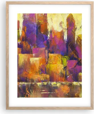 Produktbild von Gerahmtes Poster - Rahmen in heller Eiche - Abstraktion Stadt Wolkenkratzer - 40x50 cm - Wand Bild - Wanddeko - Wandbilder - Wandposter - Bilderrahmen - Bilder - Kunstdruck - P2NPA40x50-4294
