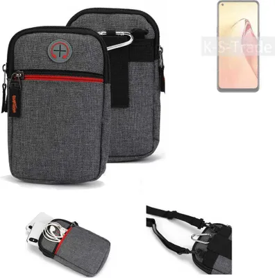 Produktbild von K-S-Trade Holster Gürteltasche kompatibel mit Oppo F21s Pro 5G Handy Tasche Schutz Hülle grau Zusatzfächer 1x