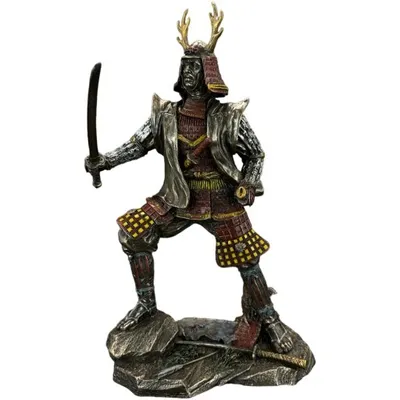 Immagine prodotto di Figurine decorative: samurai giapponese, scultura decorativa dipinta a mano e placcata in bronzo | WU72531A4