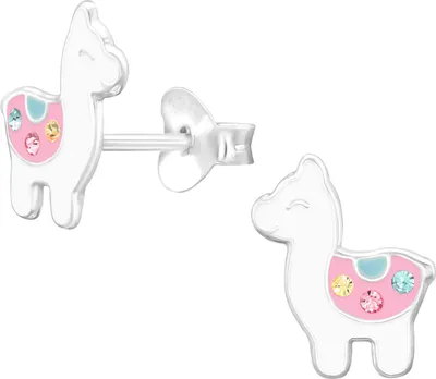 Produktbild von Kinder Ohrringe Ohrstecker 925 Sterling Silber Alpaka mit Kristallen