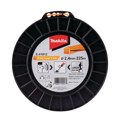 Produktbild von Makita Mähfaden Four-Leaf, Bürstenschneider-Linie, Orange, 225 m, 1 Stück(e)