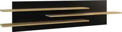 Produktbild von Bücherregal - 182 cm breit, teilmassiv, Farbe: Eiche / Schwarz