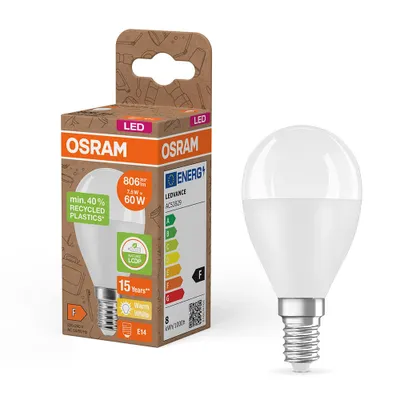 Immagine prodotto di OSRAM HOMELIGHTING 4058075832121 LED (monochrome) EEC F (A - G) E14 Teardrop shape 7.5 W = 60 W Warm white (Ø x L) 47 mm x 89 mm 1 pc(s)