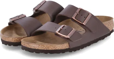 Produktbild von Birkenstock Classic Arizona Birko-Flor, Uni-Erwachsene Pantoletten, Braun (Dunkelbraun) Schmal 38