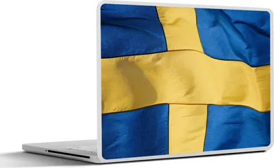 Produktbild von MuchoWow® Laptop Aufkleber Sticker Cover Nahaufnahme der Flagge von Schweden 36.5x27.5 cm - Laptop-Sticker