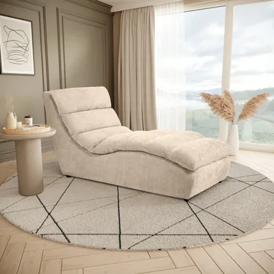 Produktbild von Chaiselongue SAN REMO im Chenille-Stoff, Farbe: Beige