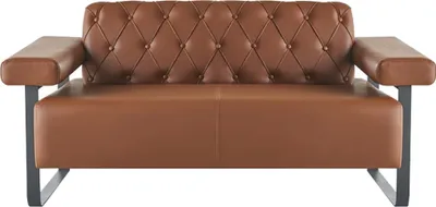 Produktbild von Sofa 2-Sitzer Braun Ledersofa Modern Chesterfield Edelstahl Wohnzimmer
