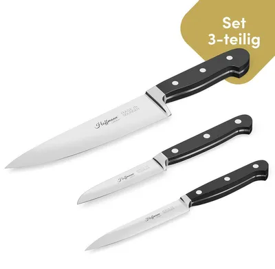 Produktbild von Hoffmann Messer-Set 3-tlg. Chefmesser + Spickmesser + Gemüsemesser Solingen