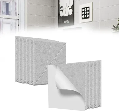 Obrázek produktu pro UISEBRT 12x akustické panely 30x30cm V-vzor světle šedá, zvukově izolační stěnové panely, zvuková izolace s vysokou hustotou, zvukový absorbér pro domácí kino studio kancelář