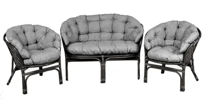 Immagine prodotto di AMPO Cuscino imbottito per gruppo in rattan Set di mobili in rattan Bahama sedia + panca in rattan