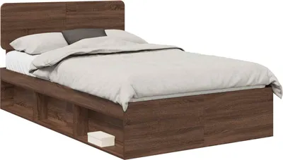 Zdjęcie produktu dla vidaXL Rama łóżka dąb brązowy 120 x 200 cm lite drewno sosnowe
