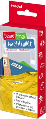 Produktbild von Trodat Deine Dinge Stempel NACHFÜLL-Set zum Selber Setzen, 34 x 14 mm