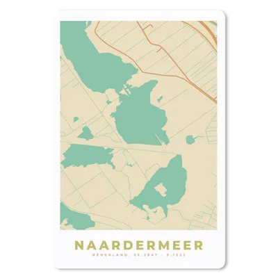 Obrázok produktu pre Podložka pod myš - Mapa - Vintage - Mapa mesta - Naardermeer - 18x27cm - Rohožka pod myš