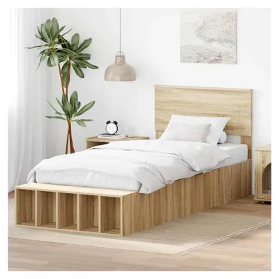Produktbild von Stauraumbettgestell aus Holz mit Stauraum und Lesekoje