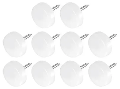 Zdjęcie produktu dla Ślizgacze do mebli okrągłe gwóźdź metal plastik 14MM 60SZT