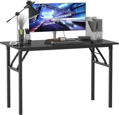 Obrázok produktu pre Skladací počítačový stôl 120 x 60 cm čierny kancelársky stôl domáca kancelária