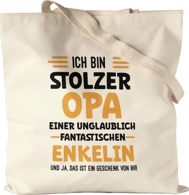Produktbild von Ich bin stolzer Opa Jutebeutel Geschenk Geburtstag Weihnachten Enkelin