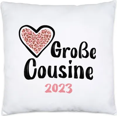 Produktbild von Große Cousine 2023 Kissen Love Beschützerin Liebe Familie Spaß Freude Cousinen Geborgenheit Zusammenhalt