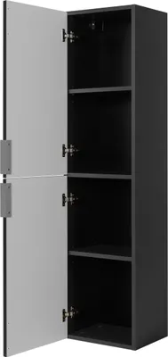 Image de ARMOIRE DE SALLE DE BAINS, Gris foncé, Poignée argentée, 27 x 35 x 136 cm