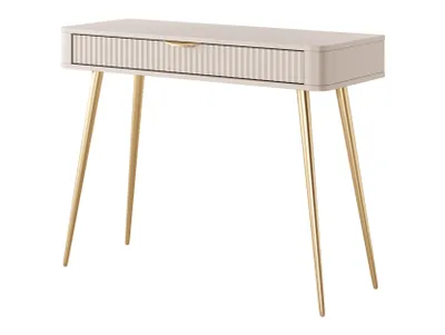 Image de AX LIVING Vespasia petite coiffeuse beige 100,2 cm cannelé