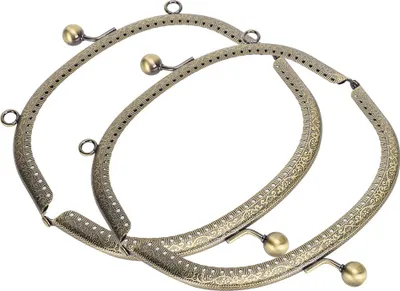Image de Cadre de porte-monnaie en m?tal, Cadre de fermeture de porte-monnaie, Cadre de fermeture de porte-monnaie, 2 pi?ces pour DIY-M������poignée de sac, couture, accessoires de bricolage