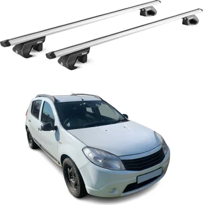 Image de Barres de toit Barres de base pour Dacia Sandero Stepway 2010-2017 90 kg Aluminium argenté 2x ABE