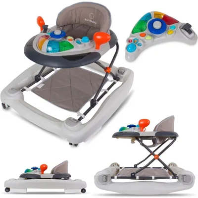 Produktbild von Sun Baby Lauflernhilfe Lauflernwagen mit Lenker Gehfrei Baby ab 6 Monaten BabyWalker Grau