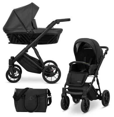 Image de Poussette Kunert IVENTO 2in1 en anthracite avec cadre noir et design unique