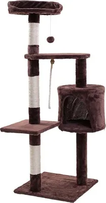 Produktbild von Kratzbaum Katzenbaum Katzenkratzbaum 112 cm Kletterbaum Spielbaum Braun