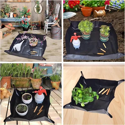 Obrázek produktu pro Zahradní rohož a rohož na rostliny – vhodná pro zahradní rostliny – 2 ks – černá – 100 x 100 cm a 66 x 66 cm
