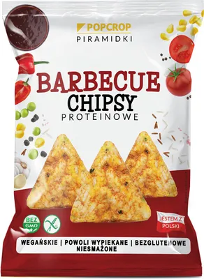 Obrázek produktu pro PROTEINOVÉ PYRAMIDOVÉ KRISPSY S GRILOVANOU CHUTÍ, BEZ LEPKU 60 g - POPCROP