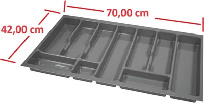 Produktbild von Besteckeinsatz Besteckkasten 80 cm Schubkasten grau
