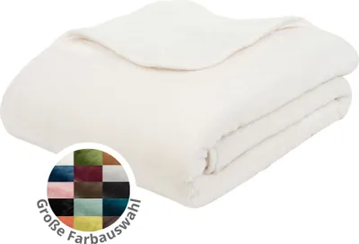 Produktbild von liebling Kuscheldecke Cashmere Feeling 180 x 220 cm, Wollweiß, Premium Sofa Decke, dicke warme Wohndecke, 500 gr. / m²