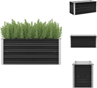 Zdjęcie produktu dla vidaXL Podwyższony kwietnik ogrodowy antracytowy 100 x 40 x 45 cm Stal ocynkowana - Donice i doniczki