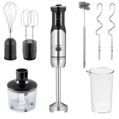 Produktbild von Koliber ROTOMAX X-1400-W Stabmixer Set 1400W Pürierstab mit Zerkleinerer Schneebesen Knethaken und Milchaufschäumer