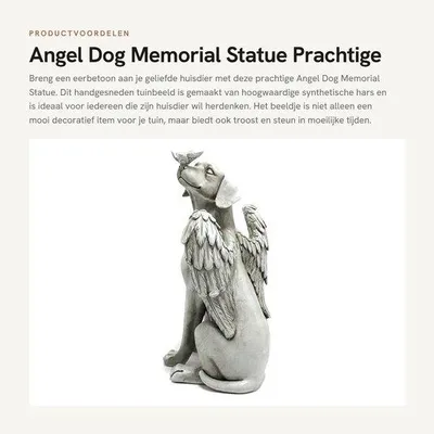 Produktbild von Gedenkstein für Hunde – Engelstatue – Kunstharz – Gartendekoration – Gedenkartikel – Trost bei Verlust eines Haustieres – Erinnerungsbild