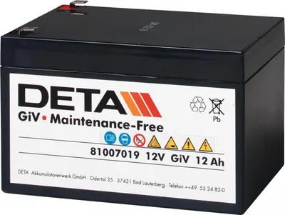 Productafbeelding van Batterij met vliesbatterijtechnologie, BTG (12 V / 12 Ah)