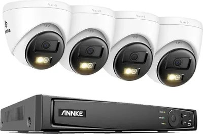 Obrázok produktu pre Systém videodohľadu, 8-kanálová konfigurácia, inteligentná funkcia dvojitého svetla, 8MP, 4 kamery s mikrofónom, 1T