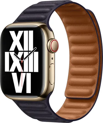 Produktbild von Apple Leather Link für die Watch Series 1-9 / SE - 38/40/41 mm - Große S/M - Ink