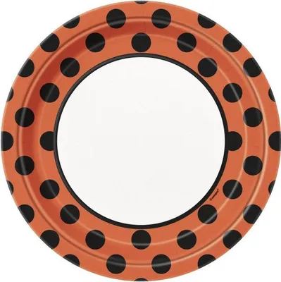 Produktbild von 8 Pünktchen Teller Schwarz Orange