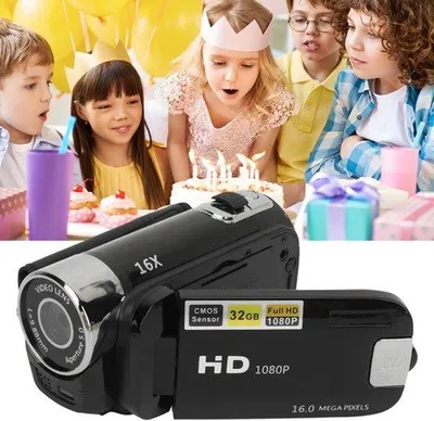 Zdjęcie produktu dla Cyfrowa kamera wideo 1080P, 16 megapikseli, z obrotowym ekranem 2,4 cala i zoomem 16x