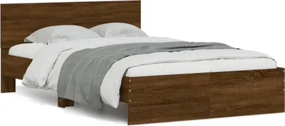 Produktbild von vidaXL Bettgestell mit Kopfteil Braun Eiche-Optik 120x200 cm