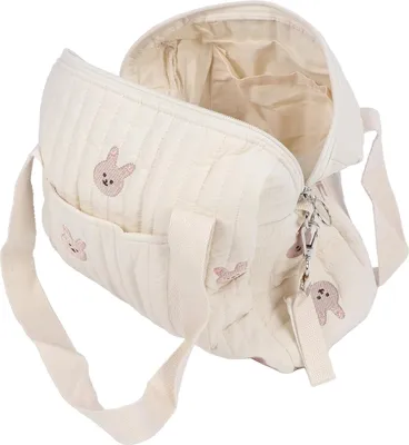 Produktbild von Multifunktionale Kinderwagen, Aufbewahrungstasche, wiederverwendbare Handtasche, Wickeltasche mit großer Kapazität, Hängetasche, Reisetasche für Windeln mit Reißverschluss, bestickt für Mama und Papa (Babytasche)