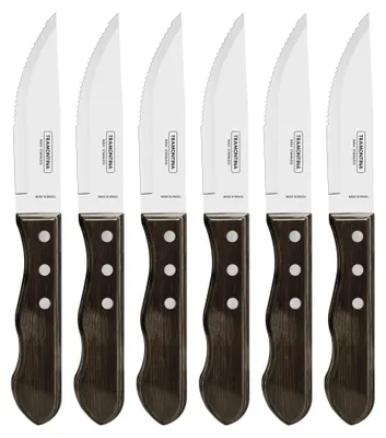 Steakmesser-Set 6-tlg., Edelstahl, Holzgriff, FSC, 25,5 cm