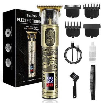 Produktbild von Professioneller Haarschneider - Haar- & Barttrimmer - Edelstahlklinge - 3–4 Aufsteckkämme - Schnittlänge 0,5–20+ mm - Schnellladung bis 2 Std. - Akkulaufzeit 90+ Min. - Gold